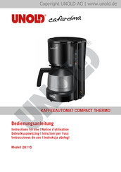 Unold cafaroma COMPACT THERMO Notice D'utilisation