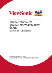ViewSonic VA2403 Guide De L'utilisateur