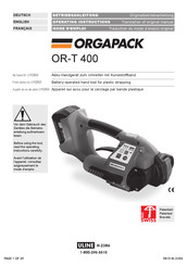 Orgapack OR-T 400 Mode D'emploi
