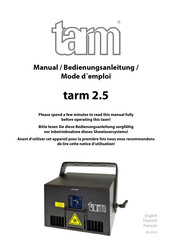 Laserworld tarm 2.5 Mode D'emploi