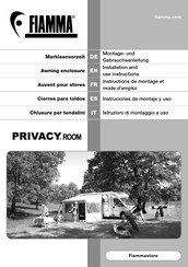 Fiamma PRIVACY ROOM 250 Instructions De Montage Et Mode D'emploi