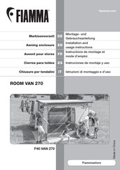 Fiamma ROOM VAN 270 Instructions De Montage Et Mode D'emploi