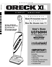 Oreck XL U3760HH Guide D'utilisation