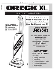 Oreck XL U4080H2 Guide D'utilisation