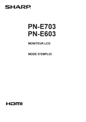 Sharp PN-E703 Mode D'emploi