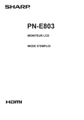 Sharp PN-E803 Mode D'emploi