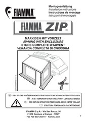 Fiamma ZIP 400 LARGE Instructions De Montage