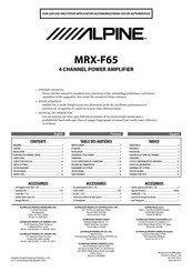 Alpine MRX-F65 Mode D'emploi