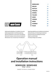 Vetus BOW954DE Manuel D'utilisation Et Instructions D'installation