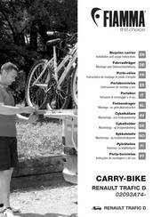 Fiamma CARRY-BIKE RENAULT TRAFIC D Instructions De Montage Et Mode D'emploi
