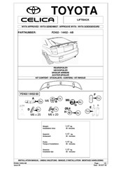 Toyota CELICA PZ402 - 14452 - AB Manuel D'installation