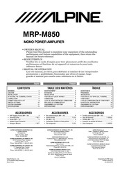 Alpine MRP-M850 Mode D'emploi