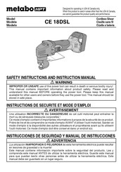 Metabo HPT CE 18DSL Instructions De Sécurité Et Mode D'emploi