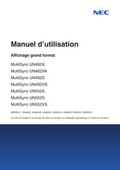 NEC MultiSync UN492S Manuel D'utilisation