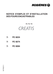 Rosieres CREATIS FE 6024 Notice D'emploi Et D'installation
