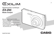 Casio Exilim EX-Z65 Mode D'emploi