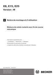 Becker E8 Notice De Montage Et D'utilisation