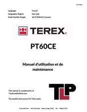 Terex PT60CE Manuel D'utilisation Et De Maintenance