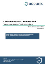 ADEUNIS LoRaWAN 863-870 ANALOG PWR Guide Utilisateur