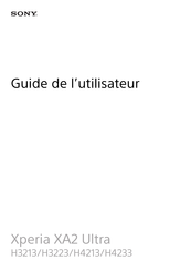 Sony Xperia XA2 Ultra Guide De L'utilisateur