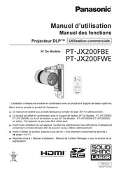 Panasonic PT-JX200FWE Manuel D'utilisation
