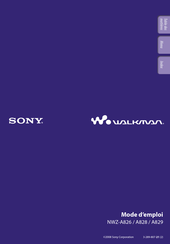Sony Walkman NWZ-A828 Mode D'emploi