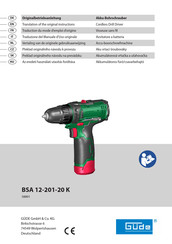 Güde BSA 12-201-20 K Traduction Du Mode D'emploi D'origine