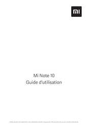 Xiaomi Mi Note 10 Guide D'utilisation