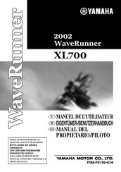 Yamaha 2002 WaveRunner XL700 Manuel De L'utilisateur