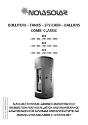 NOVASOLAR COMBI CLASSIC CC1 580 L Manuel D'installation Et D'entretien