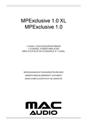 MAC Audio MPExclusive 1.0 Mode D'emploi