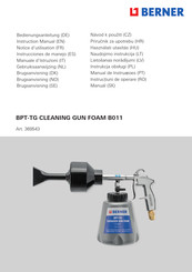 Berner BPT-TG CLEANING GUN FOAM B011 Notice D'utilisation