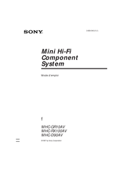Sony MHC-RX100AV Mode D'emploi