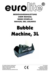 EuroLite Bubble machine Mode D'emploi