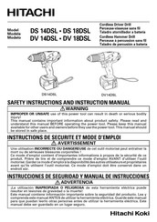 Hitachi DV 14DSL Instructions De Sécurité Et Mode D'emploi