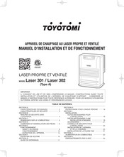 Toyotomi Laser 302 Manuel D'installation Et De Fonctionnement