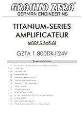 Ground Zero TITANIUM GZTA 1.800DX-II24V Mode D'emploi