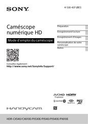 Sony Handycam HDR-CX610E Mode D'emploi