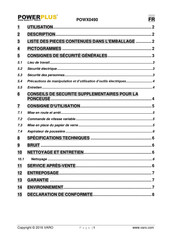 Powerplus POWX0490 Mode D'emploi