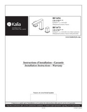Kalia GRAFIK BF1454 Instructions D'installation - Garantie