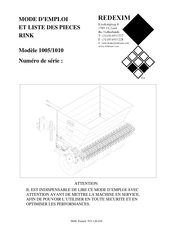 Redexim 1005 Mode D'emploi