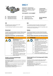 schmalz SNG-V 10 1.2 V Instructions De Service