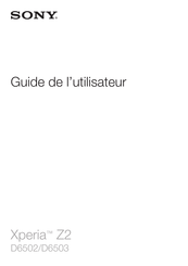 Sony Xperia Z2 Guide De L'utilisateur