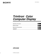Sony Trinitron CPD-E400 Mode D'emploi
