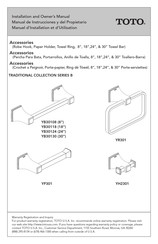 Toto YR301 Manuel D'installation Et D'utilisation