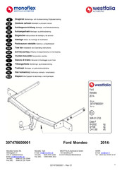 Westfalia Automotive Monoflex 307475600001 Notice De Montage Et D'utilisation
