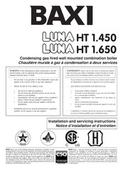 Baxi Luna HT 1.650 Notice D'installation Et D'entretien