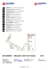 Westfalia Automotive Monoflex 340124600001 Notice De Montage Et D'utilisation