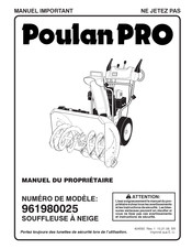 Poulan Pro 961980025 Manuel Du Propriétaire