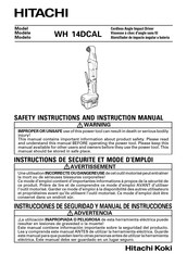 Hitachi WH 14DCAL Instructions De Sécurité Et Mode D'emploi
